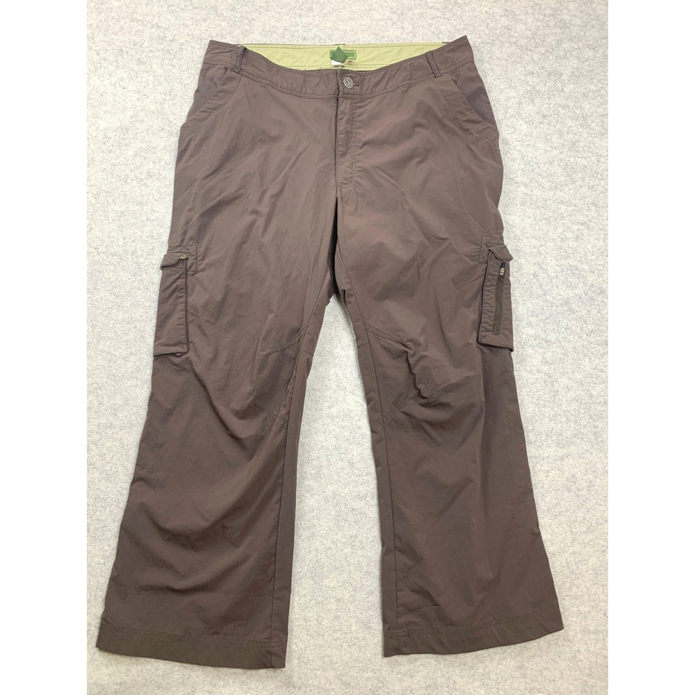 REI Cargo Pants Womens 16 Brown Straight Leg Hiking Trail Nylon Stretch UPF 50+